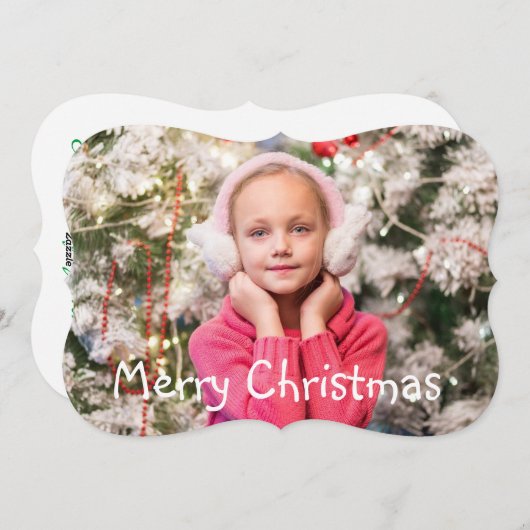 この豪華なクリスマスカードをパーソナライズ シーズンカード (正面/裏面)