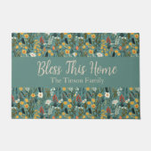 "この賛美ホーム"フローラPersonalizable Doormat ドアマット (正面)
