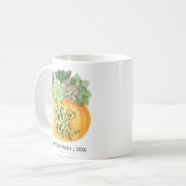 この賛美多肉質のカボチャパーソナライズされた コーヒーマグカップ (正面左)