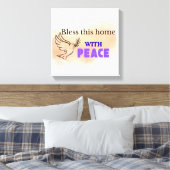 この賛美家は平和に | クリスチャンの鳩の壁A キャンバスプリント (インサイチュ (寝室))