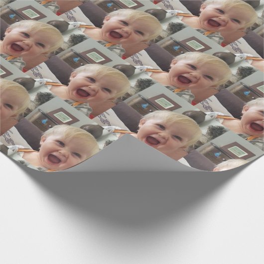 この贈り物の折り返しにカスタム写真を追加する ラッピングペーパー (角)