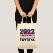 この赤ストップ波2022中間項では何も不可能 トートバッグ (正面(商品))