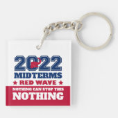 この赤ストップ波2022中間項は何も不可能 キーホルダー (裏面)