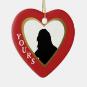 この赤恋のハートをカスタマイズする：お客様 セラミックオーナメント (右)