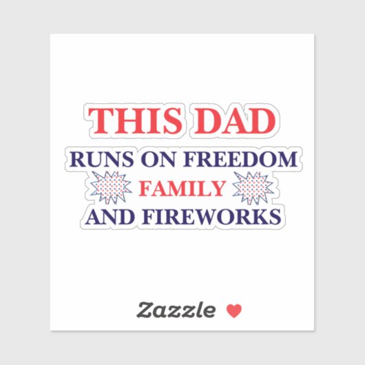 この走パパはFreedom Family & Fireworks シール (シート)