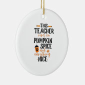 この走先生はカボチャの香辛料とすべてだ セラミックオーナメント (右)