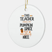 この走先生はカボチャの香辛料とすべてだ セラミックオーナメント (左)