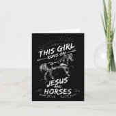 この走女の子はイエスと馬 カード (正面)
