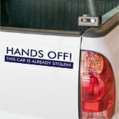この車は既に盗難済みです Hands Off バンパーステッカー (トラック上)