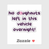 この車両離れには一晩でドーナツおもしろいがない シール (シート)