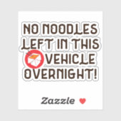 この車離れには一晩で麺が入らないおもしろい シール (シート)