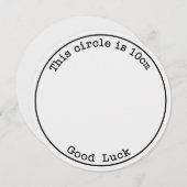 この輪は10cm 幸運 面白い妊娠 招待状 (正面/裏面)