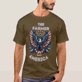 この農家はアメリカ愛国鷲を愛する Tシャツ