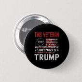 この退役軍人はトランプ2024米国国旗をサポート 缶バッジ (正面&裏面)