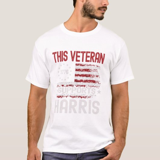この退役軍人はハリス氏を支持します Tシャツ (正面)