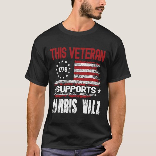 この退役軍人はHarris Wheimer 2024 Americanをサポート Tシャツ (正面)