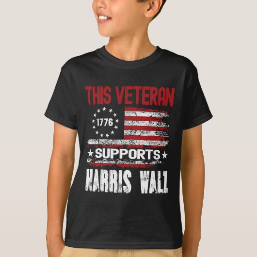 この退役軍人はHarris Wheimer 2024 Americanをサポート Tシャツ (正面)