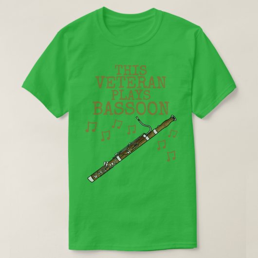 この退役軍人遊バソンバソニストウッドウインドムス Tシャツ (デザイン正面)