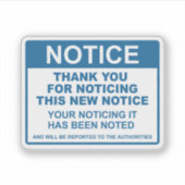 この通知おもしろいに気づいてくれてありがとう シール (正面)