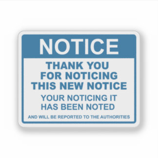 この通知おもしろいに気づいてくれてありがとう シール