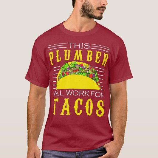 この配管工が働く配管工タコ愛好家 Tシャツ (正面)