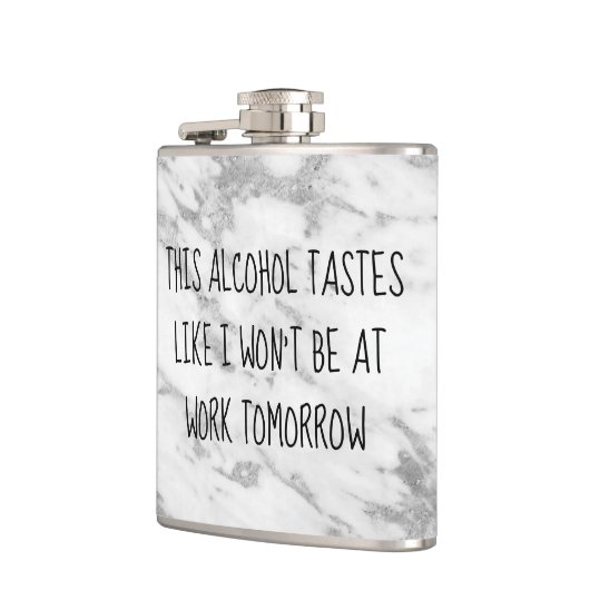 この酒は私が仕事のユーモアを解さない味がする フラスク (左)