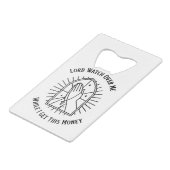 この金を取る間は主が見守れ クレジットカード栓抜き (正面アングル)