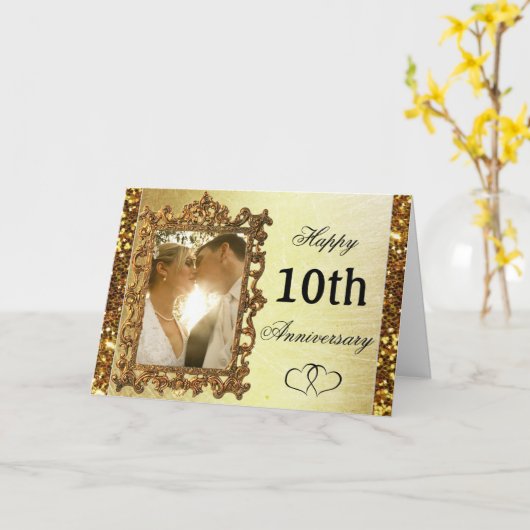 この金ゴールドアニバーサリーカードの個人用設定 カード (黄色い花)