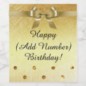 この金ゴールドハッピーバースデーボトルラベルの個人用設定 ワインラベル (シングルラベル)