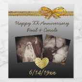 この金ゴールド記念日のボトルラベルのカスタマイズ ワインラベル (シングルラベル)