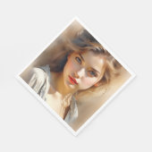 この鉛筆のスケッチはFに見える女性のものだ スタンダードランチョンナプキン (角)