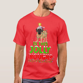この陽気なイングリッシュマスチフのクリスマスツリーは十分に明るいか Tシャツ