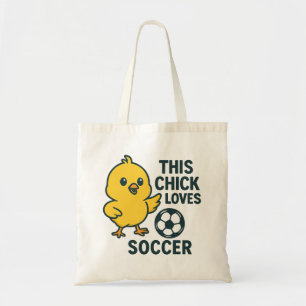 この雛はサッカーが大好き トートバッグ