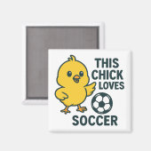 この雛はサッカーが大好き マグネット (正面/裏面)