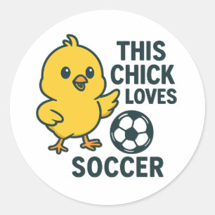 この雛はサッカーが大好き ラウンドシール