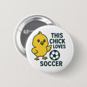 この雛はサッカーが大好き 缶バッジ (正面&裏面)