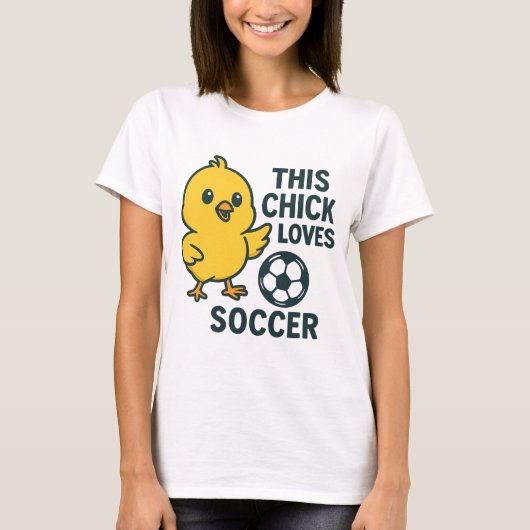 この雛はサッカーが大好き Tシャツ (正面)