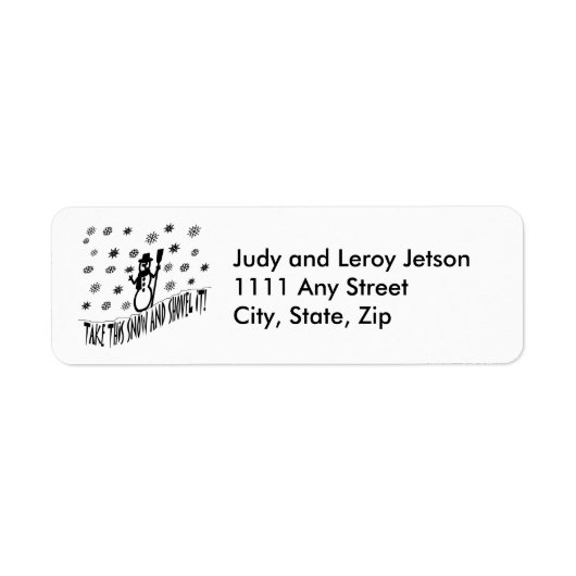 この雪とシャベルIt住所 シール (正面)