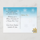 この青いクリスマスカードに写真を追加 ポストカード (裏面)