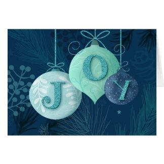 この青いトーンオントーンのホリデーカードでJoyを送信