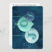 この青いトーンオントーンのホリデーカードでJoyを送信 シーズンカード (正面/裏面)
