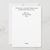 この青いトーンオントーンのホリデーカードでJoyを送信 シーズンカード (裏面)