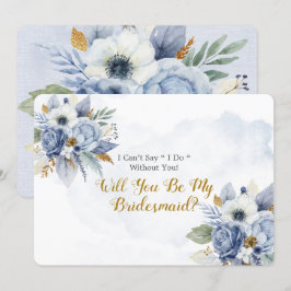この青みがかったブルーのゴールドの芍薬、あなたは私のウェディングパーティーに？ 招待状