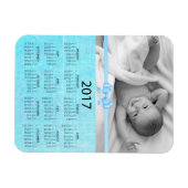 この青写真2017ミニカレンダーを個人用に設定する マグネット (横)