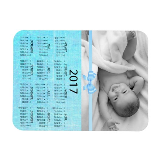 この青写真2017ミニカレンダーを個人用に設定する マグネット (横)