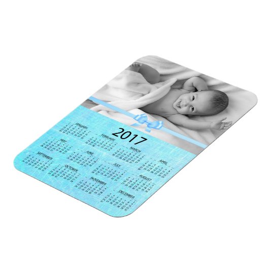 この青写真2017ミニカレンダーを個人用に設定する マグネット (左側)