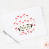 この面白いフラインゴにフラインゴが群がっている ラウンドシール (封筒)