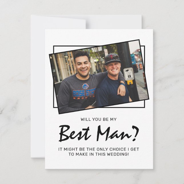 この面白いモダンな写真で、あなたは私のベストマンになってくれる？ (正面)