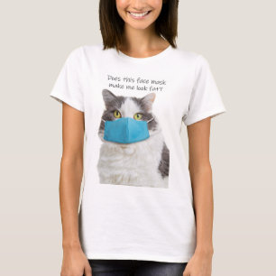 この顔マスクで太った猫に見えるおもしろい? Tシャツ
