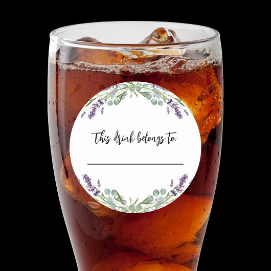 この飲み物のウェディングラベンダー ラウンドシール
